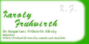 karoly fruhwirth business card